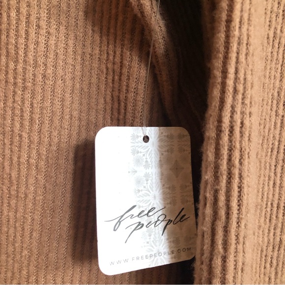 Free People Juicy Ribbed Cowl Neck Long Sleeve Top Vintage Bronze Medium - Picture 11 of 16